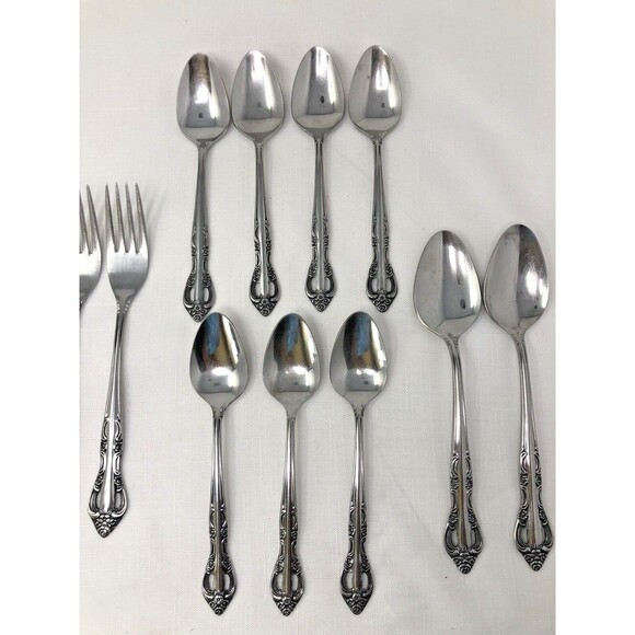 18 Pcs United Silver Co Acadia Stainless Flatware Replacement Forks Spoons Knive - Picture 3 of 9